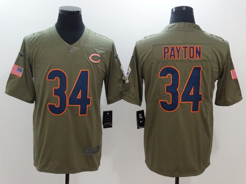 Men Chicago Bears #34 Payton Nike Olive Salute To Service Limited NFL Jerseys->atlanta falcons->NFL Jersey